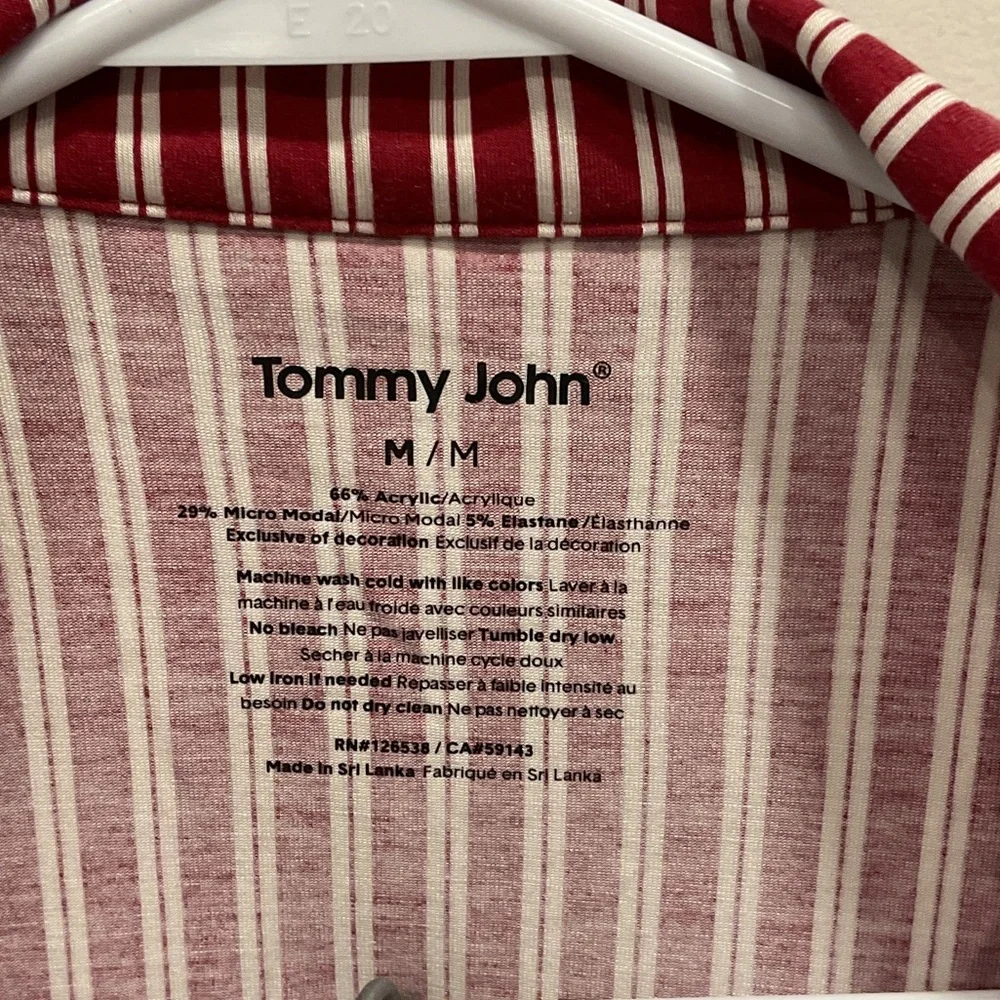 Tommy John Red and White Striped pj set